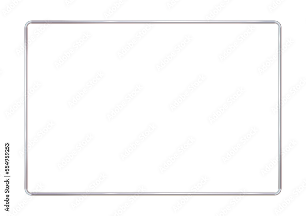 Rectangle realistic frame metal or silver with rounded corners. Slender ...