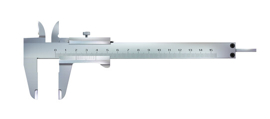 Top view Realistic calliper or caliper isolated. Photo-realistic construction tool for measuring. png