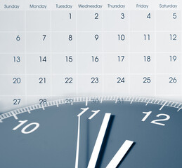 Wall Mural - clock and calendar