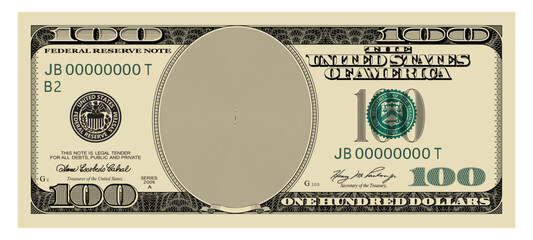US Dollars 100 seria 2006 - banknote100 -American dollar bill cash money isolated on white background.
