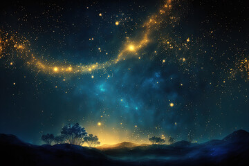 abstract space background. mystical landscape. generative ai