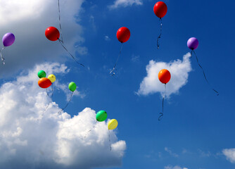 balloons in sky
