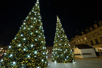 Paris, France. Christmas lights on Place Vendôme. December 12, 2022.