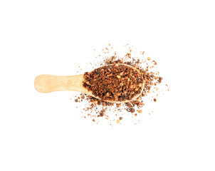 Wall Mural - roasted chili powder in spoon on   transparent  png