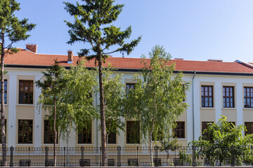 Wall Mural - Building and street at the center of town of Vidin, Bulgaria