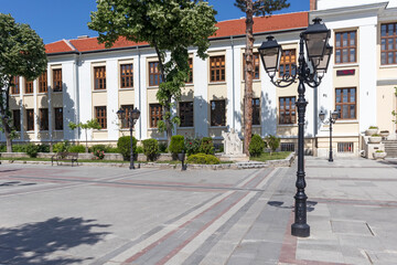 Wall Mural - Building and street at the center of town of Vidin, Bulgaria