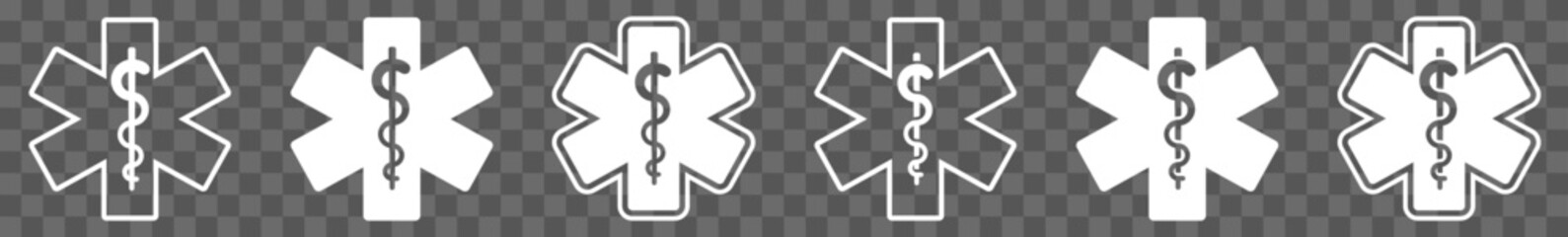 Wall Mural - emergency medical service symbol white set | ems emergency medical service vector illustration logo 
