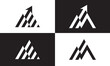 black mountain logo design modern simple symbol icon vector