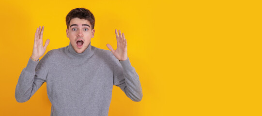 Canvas Print - young man isolated on background