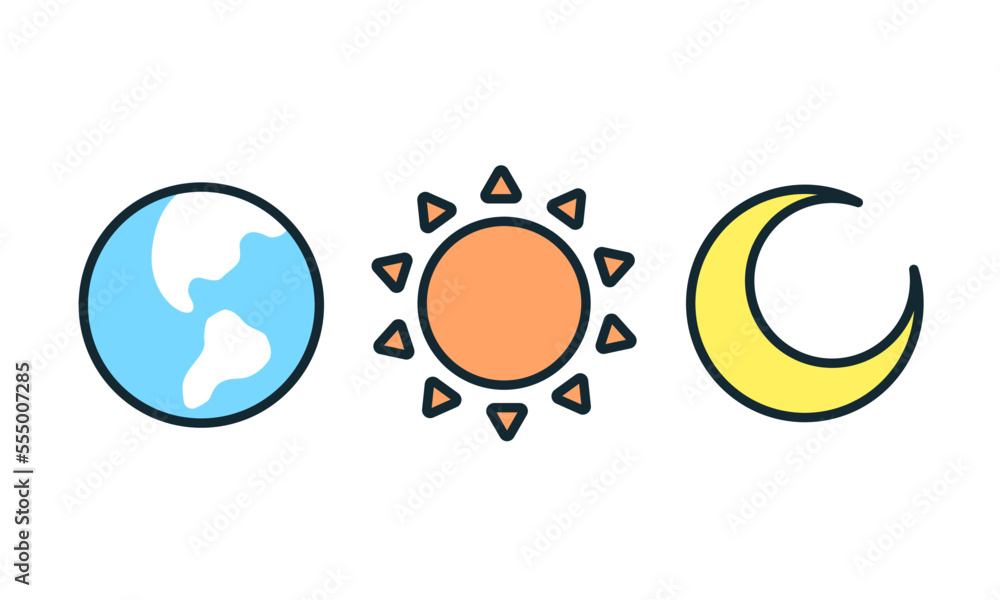太陽と地球の絵 太陽と地球の絵