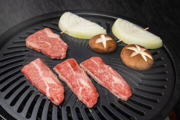 Wall Mural - 高級和牛の焼肉セット Japanese beef roasted meat set