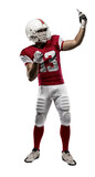 Fototapeta Sport - Football Player with a  Red uniform on a transparent background. PNG file.