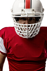 Canvas Print - Football Player with a  Red uniform on a transparent background. PNG file.