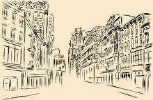 Pencil Drawing Of City Street