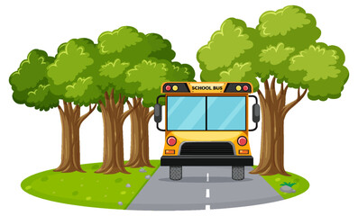 Wall Mural - School bus on the road