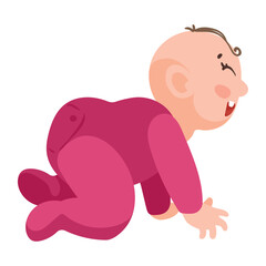 Poster - little baby crawling