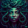 © Keyser the Red Beard - A portrait of just the face of medusa created with generative AI technology