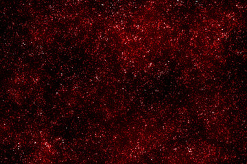 Red night galaxy space background.  Glowing stars in space.  Night sky with plenty stars. Christmas, New Year, Valentine and all celebration background concept.