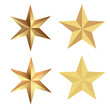 © OLiAN_ART - A set of gold stars. Glossy Christmas yellow badge. Design elements for holidays. A shiny yellow metal badge or medal template. Vector illustration