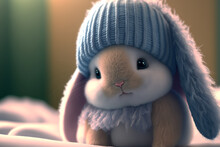 Cute Small Furry Bunny. Generative AI