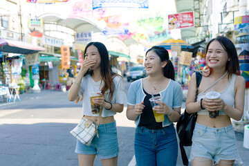 Now that the world is starting to travel for pleasure again,Three Asian girls go on a local trip in Kaohsiung, Taiwan