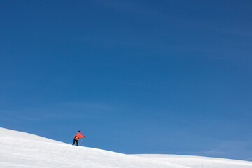 Poster - ski de fond dans les Alpes en hiver à l'alpe d'huez