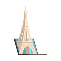 Poster - Eiffel Tower Laptop Composition