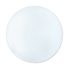 Wall Mural - Realistic round white plate isolated. Circle frame. Metal painted or plastic mockup. png
