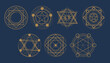 Magic circle, Mystical geometry symbol. Linear alchemy, occult, philosophical sign. Astrology and religion concept.
