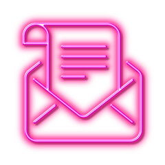 Wall Mural - Mail newsletter line icon. Read Message correspondence sign. Neon light effect outline icon.