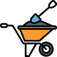 Wall Mural - Wheelbarrow Vector Icon
