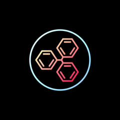 Wall Mural - Chemical Hexagonal Formula Structure in Circle vector line colorful icon