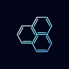 Wall Mural - Vector Hexagon Chemical Formula Structure concept outline blue icon