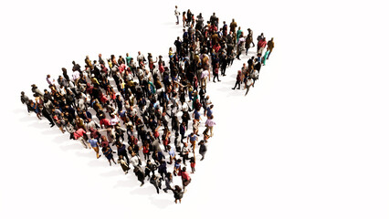 Concept or conceptual large gathering of people forming the image of a graduate cap on white background. A 3d illustration metaphor for academic achievement, succes, a future professional carrer