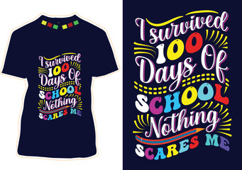 Wall Mural - 100 days of school t-shirt  design