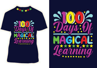 Canvas Print - 100 days of school t-shirt  design