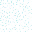 Blue dash confetti seamless vector pattern