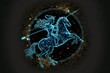 Sagittarius, horoscope sign. Milky way and space background. Generative ai. 
