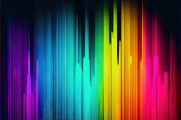 Wall Mural - beautiful modern rainbow color spectrum stripes and geometric shapes as futuristic abstract background, made with generative ai