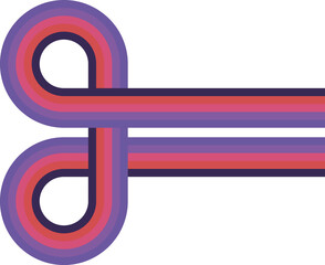 Aufkleber - Abstract retro line, digital lines and circles, design70s, vector.