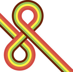 Aufkleber - Abstract retro line, digital lines and circles, design70s, vector.
