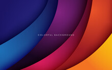 Multi Colored Abstract Red Orange Green Purple Yellow Colorful Gradient Wavy Papercut Overlap Layers Background. Eps10 Vector