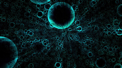 Poster - Abstract background with beautiful turquoise cicles.