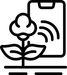 Wall Mural - Cotton plant control icon outline vector. Digital agriculture. App data