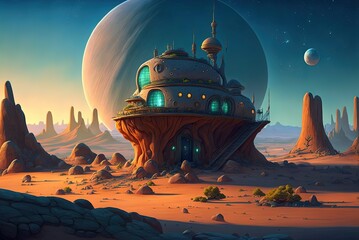 Wall Mural - This is the home base for your intergalactic animation adventure!. Generative AI