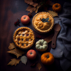 Poster - autumn still life with pumpkin