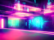 Abstract surreal Metaverse Room with neon laser colors