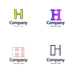 Wall Mural - Letter H Big Logo Pack Design. Creative Modern logos design for your business. Vector Brand name illustration