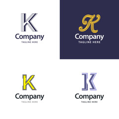 Wall Mural - Letter K Big Logo Pack Design. Creative Modern logos design for your business. Vector Brand name illustration