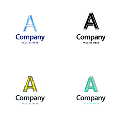 Wall Mural - Letter A Big Logo Pack Design. Creative Modern logos design for your business. Vector Brand name illustration